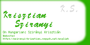 krisztian sziranyi business card