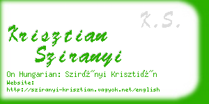 krisztian sziranyi business card